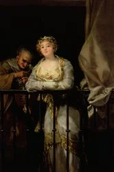 Maja und Celestina auf einem Balkon, 1805-12